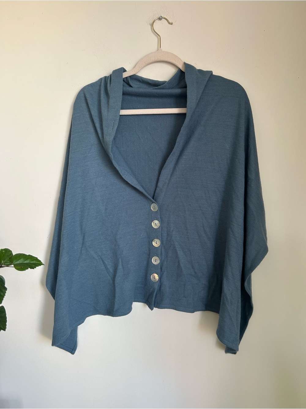 Lightweight Hooded Button poncho